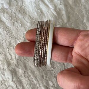 Elegant Rose Gold and Gold Bangles (set of 6)